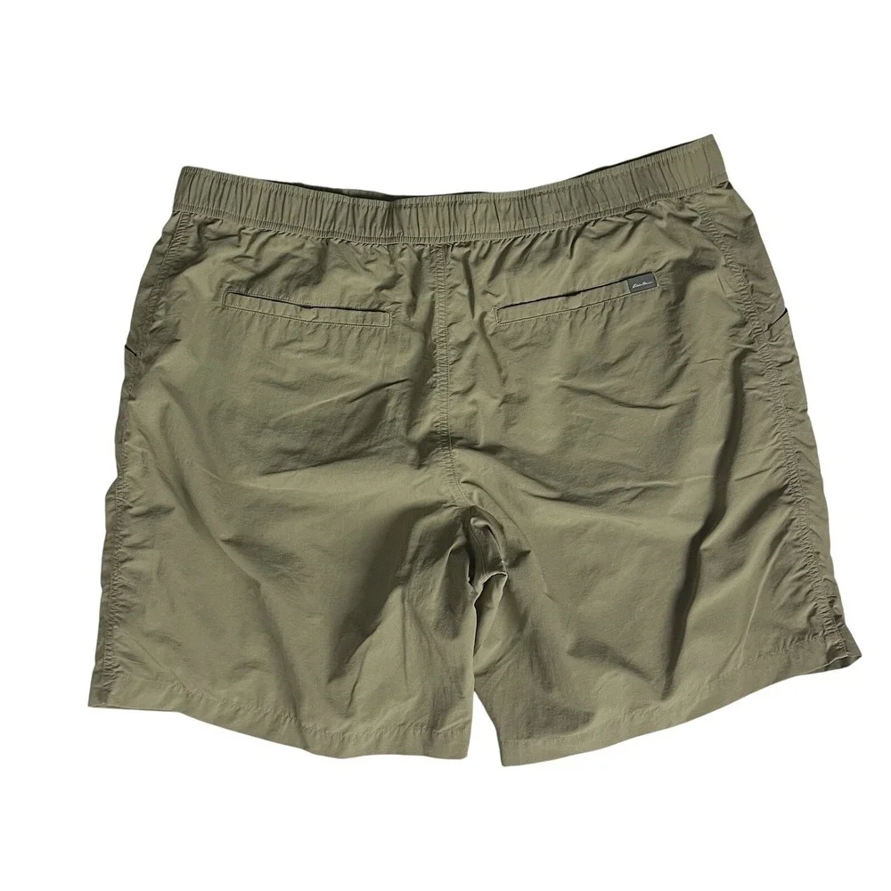 Eddie Bauer Mens Nylon Cargo Shorts XXL Khaki ‎ Green Outdoor Hiking  Belted